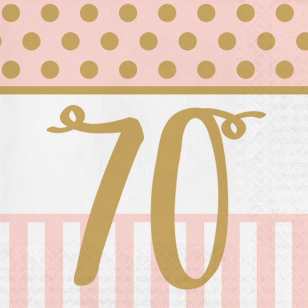 16 Lovely 70th Birthday Servietten 33cm