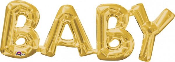 Folienballon Schriftzug Baby in Gold 66x22cm
