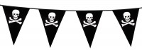 Piratenparty Totenkopf Wimpelkette 6m