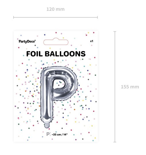 Folienballon P silber 35cm 2
