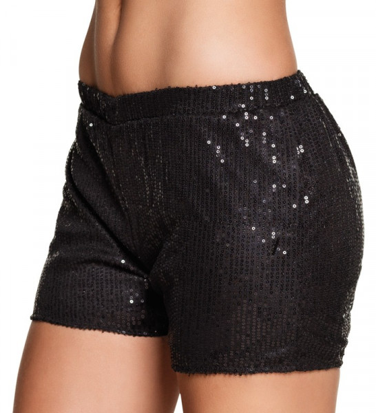 Schwarze Pailetten Hotpants Isa