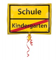 Ortsschild Folienballon Schulanfang 43 x 30cm