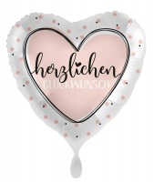 Glückwunsch Herz Folienballon creme 71cm