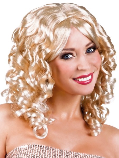 Blonde Cocktail Perücke mit Löckchen