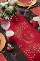 Vorschau: Roter La magie de Noël Sternchen Tischläufer 98cm