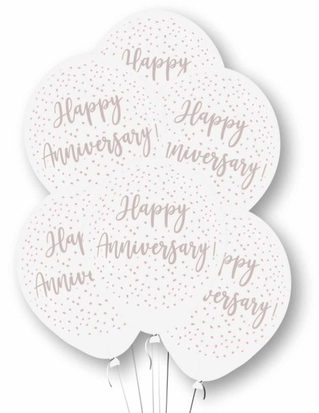 6 weiße Jubiläums Ballons 27,5cm