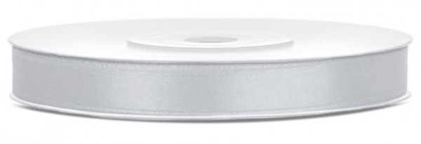 25m Satin Geschenkband silber 6mm breit