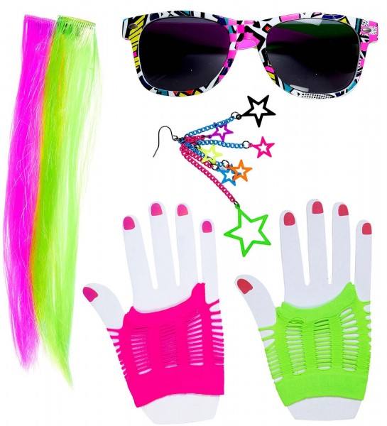 80er Jahre Partygirl Verkleidungsset