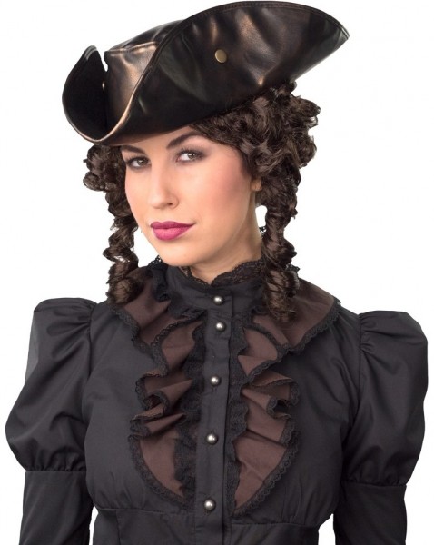 Steampunk Lederoptik Dreispitzhut