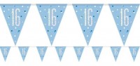 Blue Dots 16th Birthday Wimpelkette 2,75m