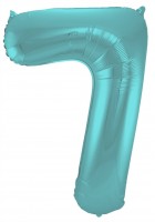 Aqua Zahl 7 Folienballon 86cm