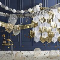 Vorschau: DIY Fransen Vorhang gold-weiß