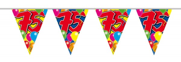 Spectacular 75th Birthday Wimpelkette 10m