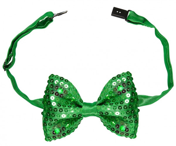 Grüne LED Pailletten Fliege St Patricks Day