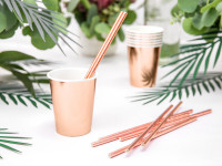 6 Roségold metallic Pappbecher 220ml