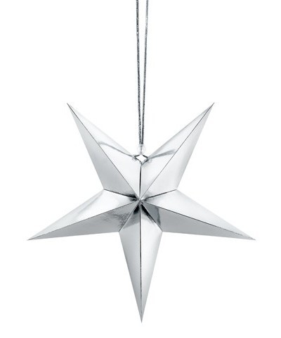 Spiegelnder Papierstern in Silber 30cm