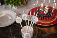 8 Silberne Anniversaire Étoile Strohhalme