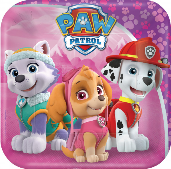 8 Paw Patrol Girls Pappteller 18cm