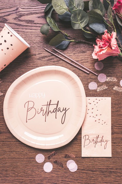 50. Geburtstag Hängedeko 5 Stück Elegant blush roségold 2
