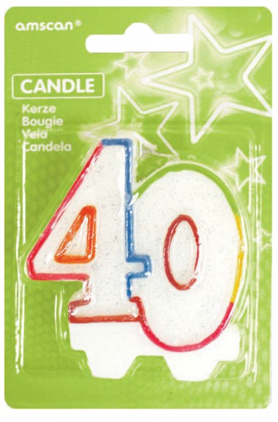40.Geburtstag Tortenkerze Colourful Birthday Party