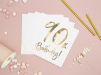 Vorschau: 20 Glossy 90th Birthday Servietten 33cm