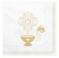 20 Taufbecken Servietten gold 33cm