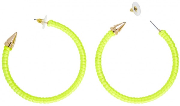 Neon Gelbe Creolen Ohrringe
