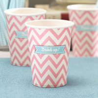 Vorschau: 8 Rosa Drink up Pappbecher 250ml