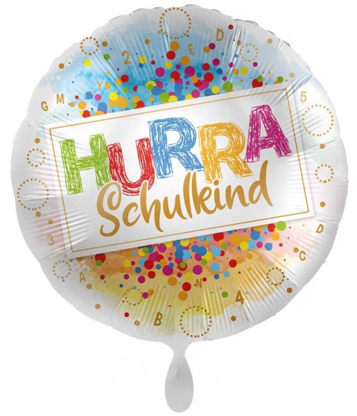 Hurra Schulkind Konfetti Folienballon 45cm
