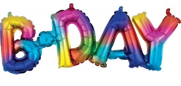 Bunter B-Day Folienballon 66 x 22cm