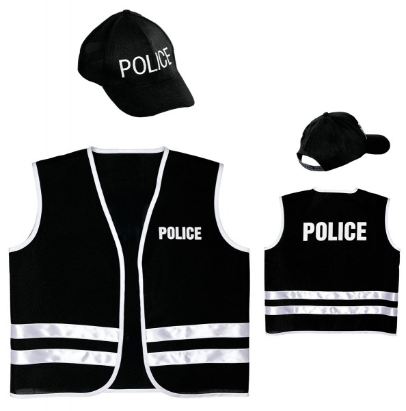 Polisväst och keps för barn set 3