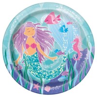 8 Zauberhafte Meerjungfrau Sirena Pappteller 23cm