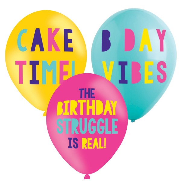 6 Birthday Vibes Ballons 27,5cm