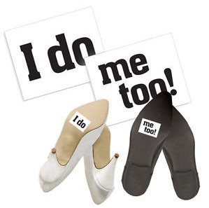 2 Schuhsticker I Do - me too 4,5x3,6cm