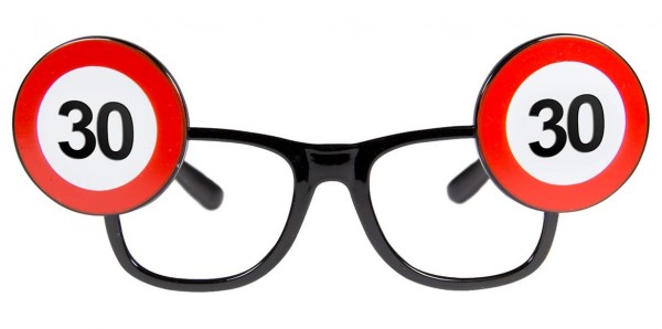 Verkehrsschild 30 Brille