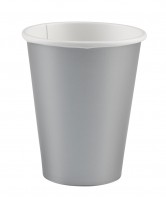 8 Party Buffet Pappbecher Silber 250ml