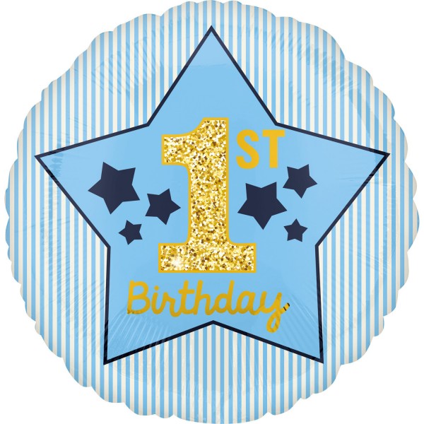 1st Birthday Sternchen Folienballon 45cm