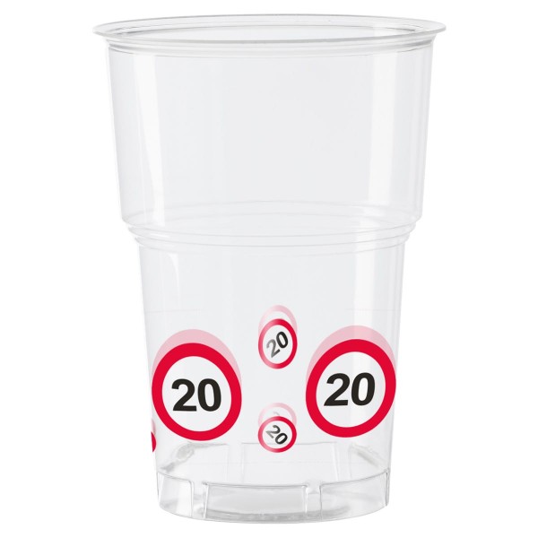 10 Verkehrsschild 20 Becher 350ml