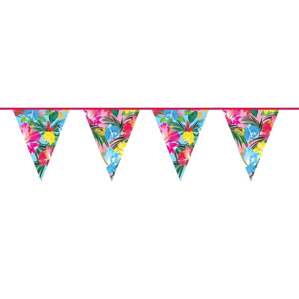 Tropische Hibiskus Wimpelkette 10m