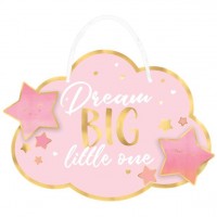 Hello World Dream Big Schild rosa