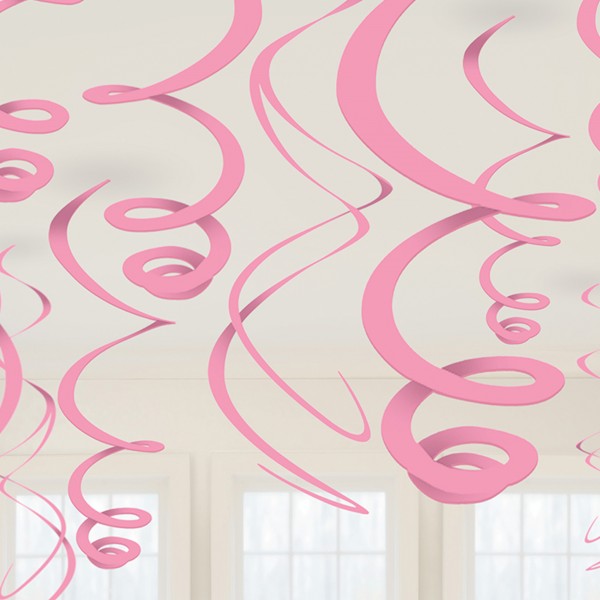 12 Elegante Deko-Spiralen Rosa 55,8cm
