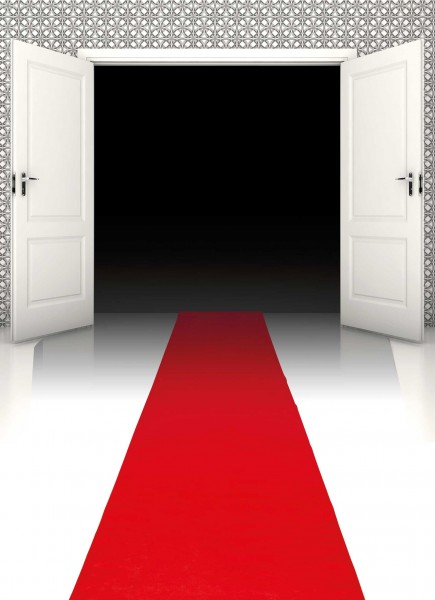 Roter Star Teppich 450x60cm 3