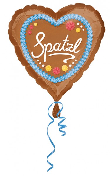 Lebkuchenherz Spatzl Folienballon 43cm