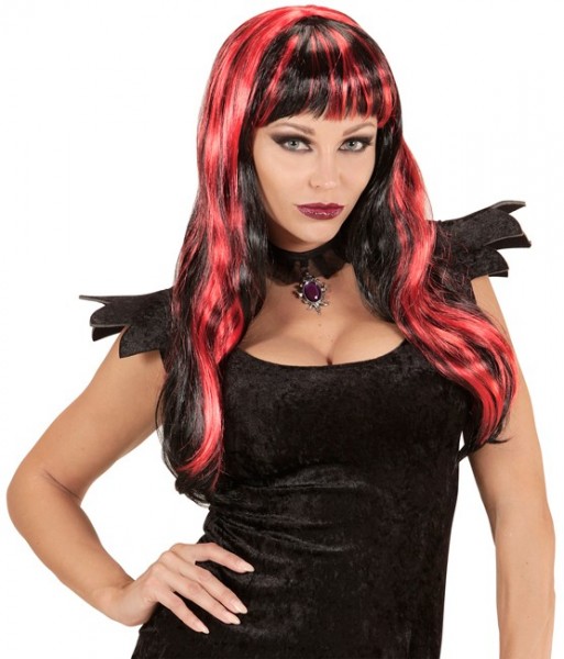 Rot Schwarze Langhaarperücke Magdalen 2