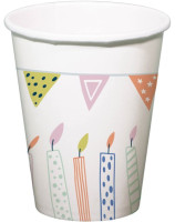 10 Eco Birthday Pappbecher 250ml