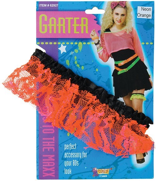 80er-Jahre Spitzenstrumpfband Orange
