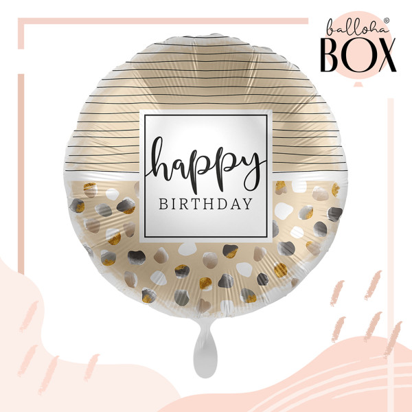 Balloha Geschenkbox DIY Birthday Natural Dots & Stripes XL