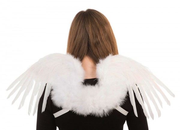 Weiße Fantasy Feder Flügel 80 x 26cm