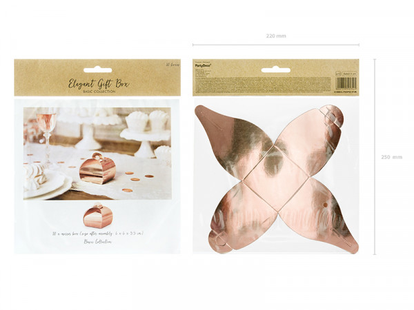 10 Roségold metallic Geschenkboxen 5