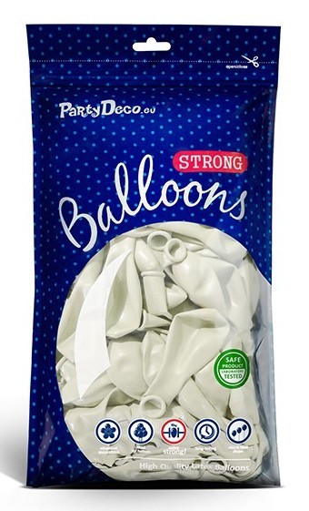10 Partystar Luftballons weiß 27cm 2